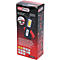 Een zwarte en rode LED werklamp in een rode doos met witte letters.